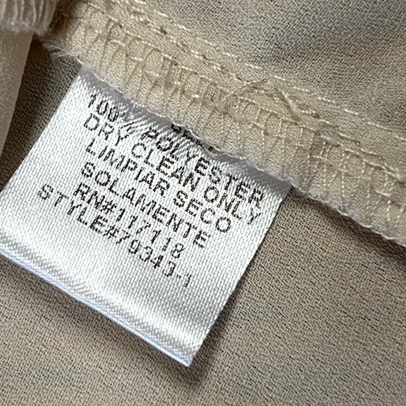 Marineblu brand cream color blouse with bronze studs. Size Medium. - Picture 4 of 9